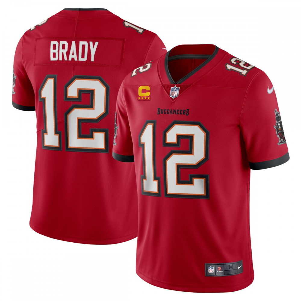 Tom Brady Tampa Bay Buccaneers Nike Captain Vapor Limited Jersey - Red-GridironStore